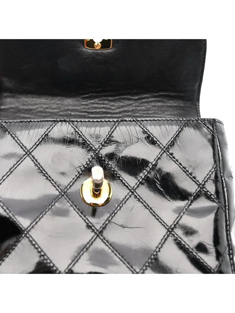 Chanel Patent Flap Waist Belt Bag Black #247256C13B